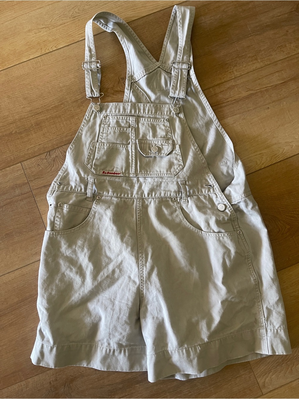 1990’s vintage No Boundaries Cream Short Overalls Romper